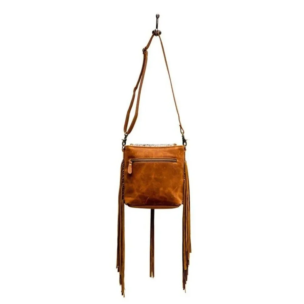 Myra Bag Handmade Maushold Leather & Hairon Upcycled Canvas & Cowhide